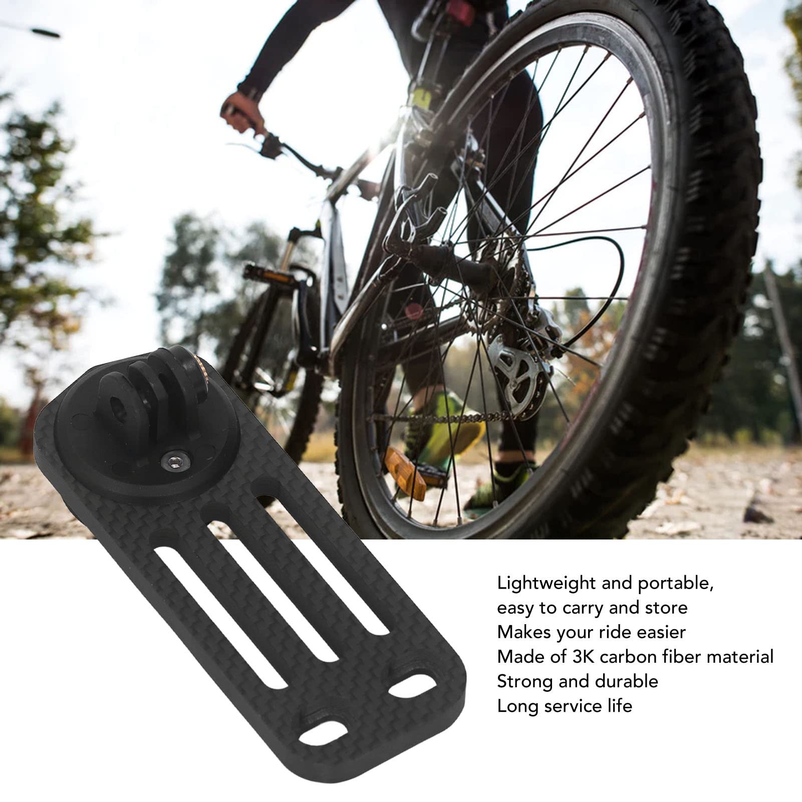 DAUERHAFT Bicycle Computer Mount, 3K Carbon Fiber Easy Use Easy to Install Remove Lightweight Bicycle Extension Computer Mount for Bicycle Accessories