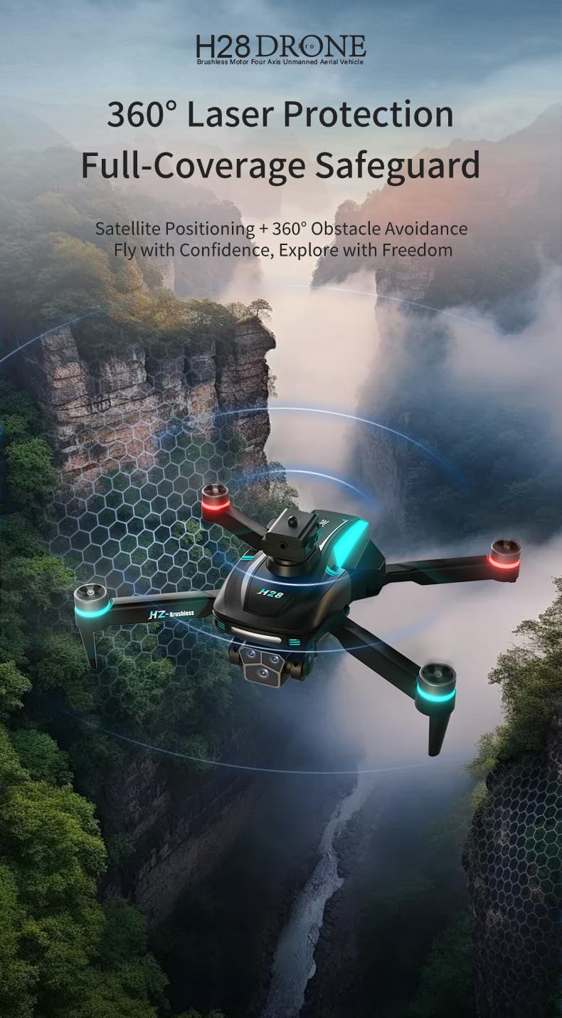 Drone with 1080P Camera - Foldable Remote Control Quadcopter with Voice Gesture Control, Equipped with a 2.4-inchscreen remote control，3D Flip, One Key Start, Emergency Stop, 2 Batteries, Toy for Kids Adult Beginners，Gifts suitable for Christmas