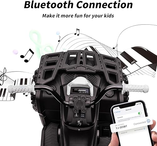 Miniatura 7 de ATV para niños de 4 ruedas, 24 V 4WD eléctrico ATV juguete para niños grandes con 2 plazas, motor de 4 x 200 W, velocidad máxima de 5.6 Mph - Blanco