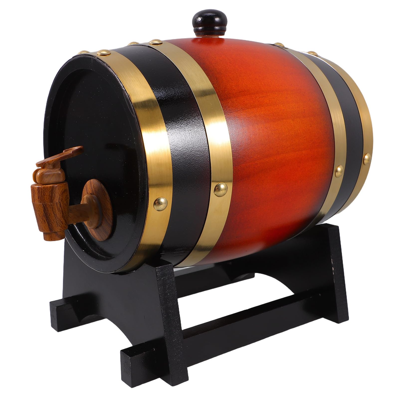 Barril de Bebida de Mesa, Barril de Barra de Madera con Soporte y Grifo, Marrón, Madera y Resina, Sellado Excelente, para Restaurantes y Camping