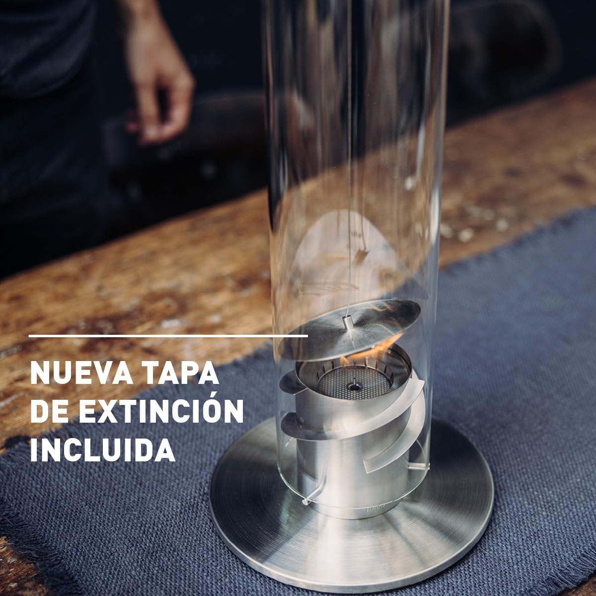 höfats - Bio-Burner Spin 1200 con Eco-Ring - sustituye a la lata de combustible gel de Spin 120 - permite el uso de bioetanol líquido de höfats - mayor duración y llama más clara