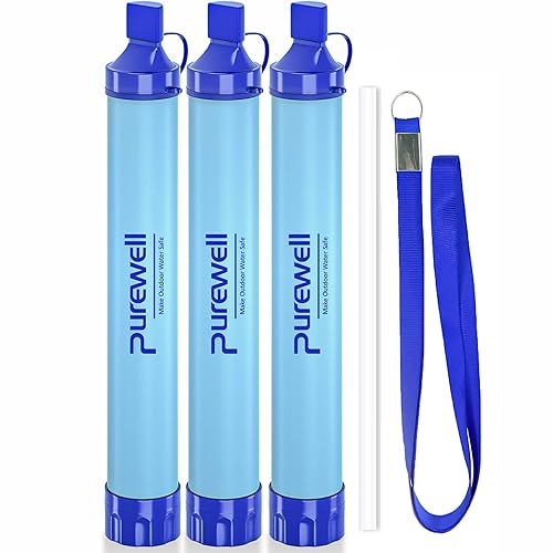 Miniatura 11 de Purewell Filtro de agua al aire libre Filtración de agua personal Paja de emergencia Equipo de supervivencia Purificador de agua para acampar