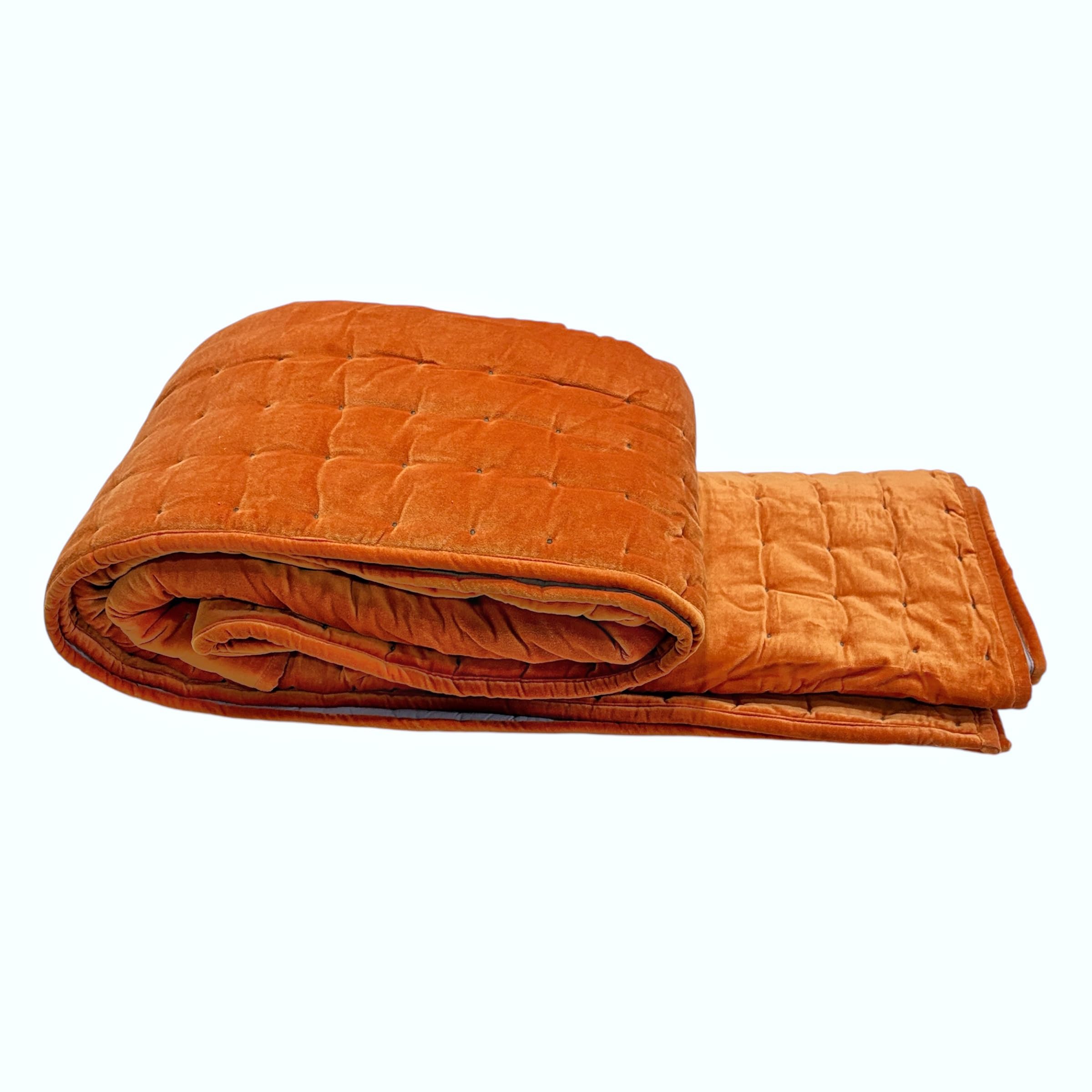 Kaison - Orange Luxury Quilts Bedspreads Velvet, Cotton Coverlets Dots King Size Quilt (89X79) (228x200)-image-3