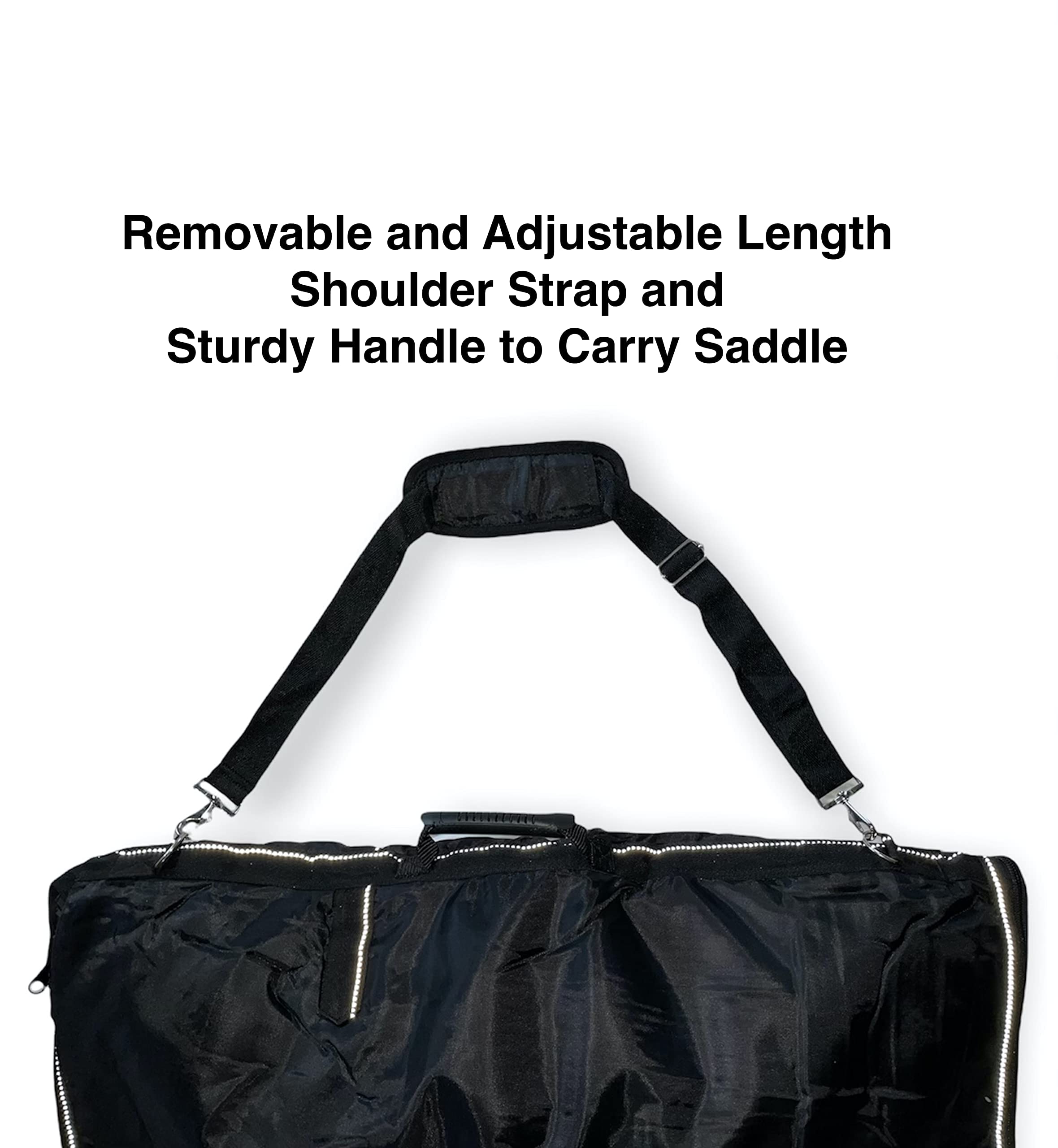 Majestic Ally Sac De Selle De Cheval – Nylon 1000-D Réfléchissant, Fermeture éclair, 24x10x3,5 Cm, Boucle Réglable, Pour Trail Et équitation Western