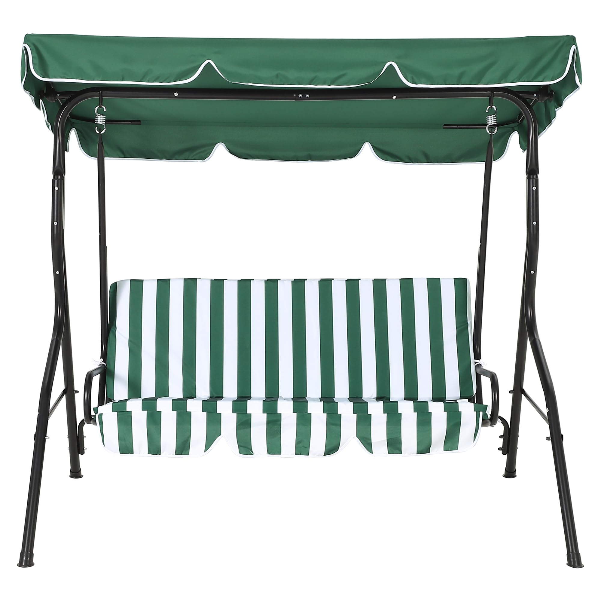 Garvee Balancelle de Jardin 3 Places Toit Inclinable, Coussins Épais 4cm, Structure Acier Anticorrosion pour Terrasse et Jardin, Charge 500kg