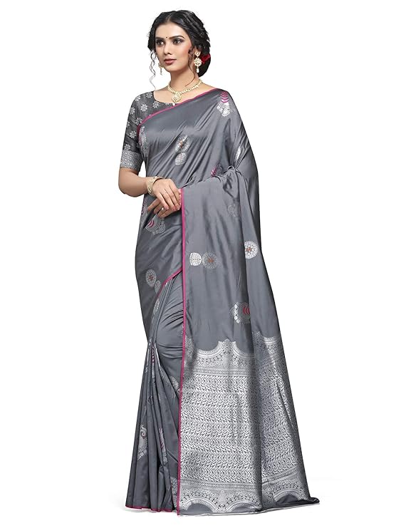 Shiv Textiles Women&#39;s Banarasi Silk Saree