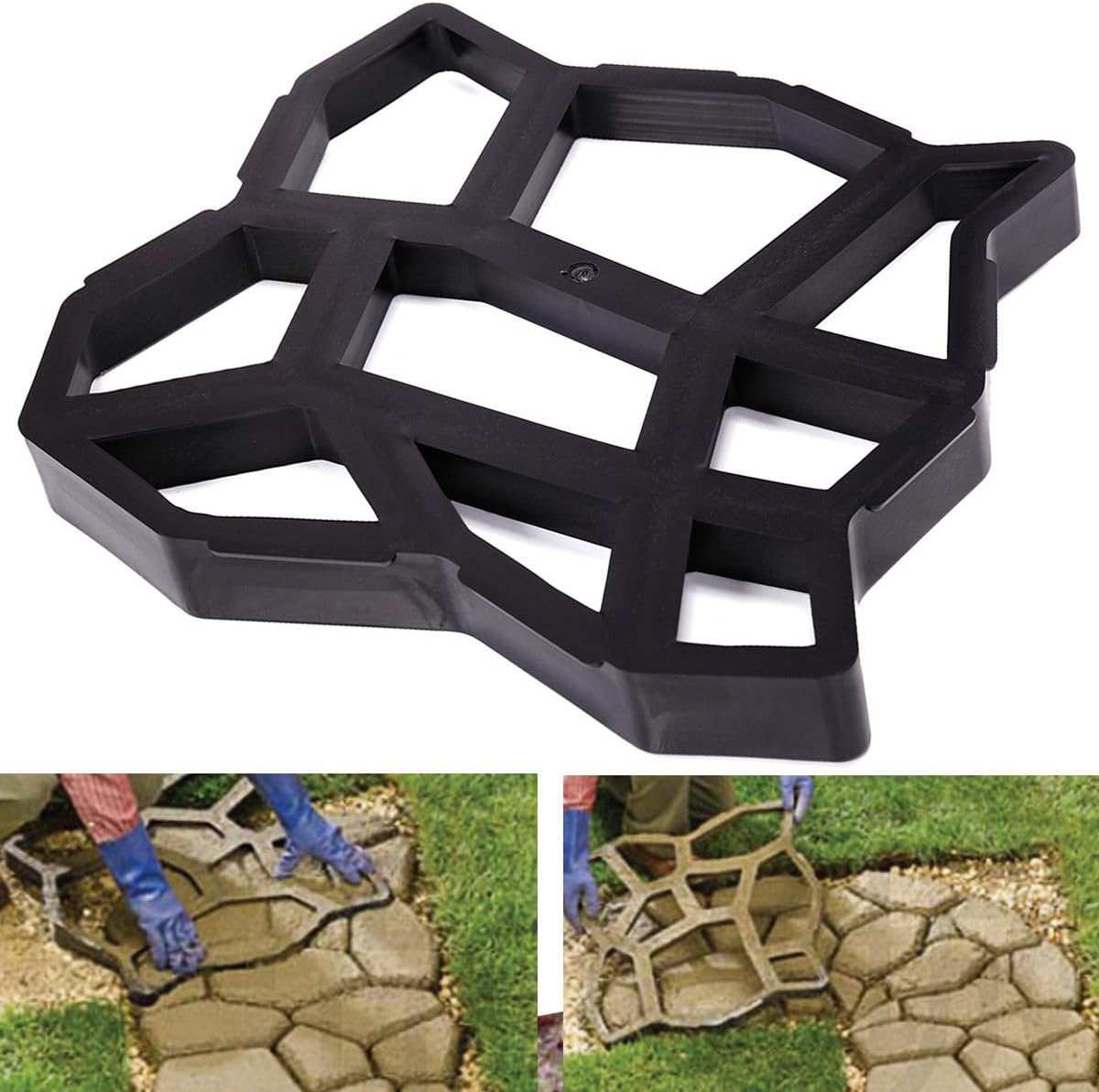 KCHEX NEW Driveway Paving Pavement Mold Patio Concrete Stepping Stone Path Walk Maker