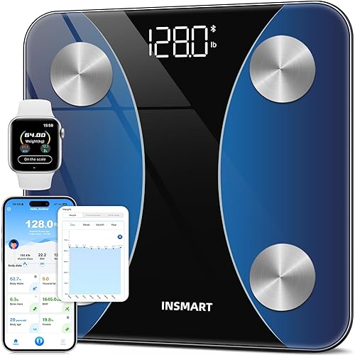 Miniatura 9 de INSMART Báscula de grasa corporal, báscula inteligente para peso corporal de 0.1 libras de alta precisión, báscula digital de peso de baño para IMC