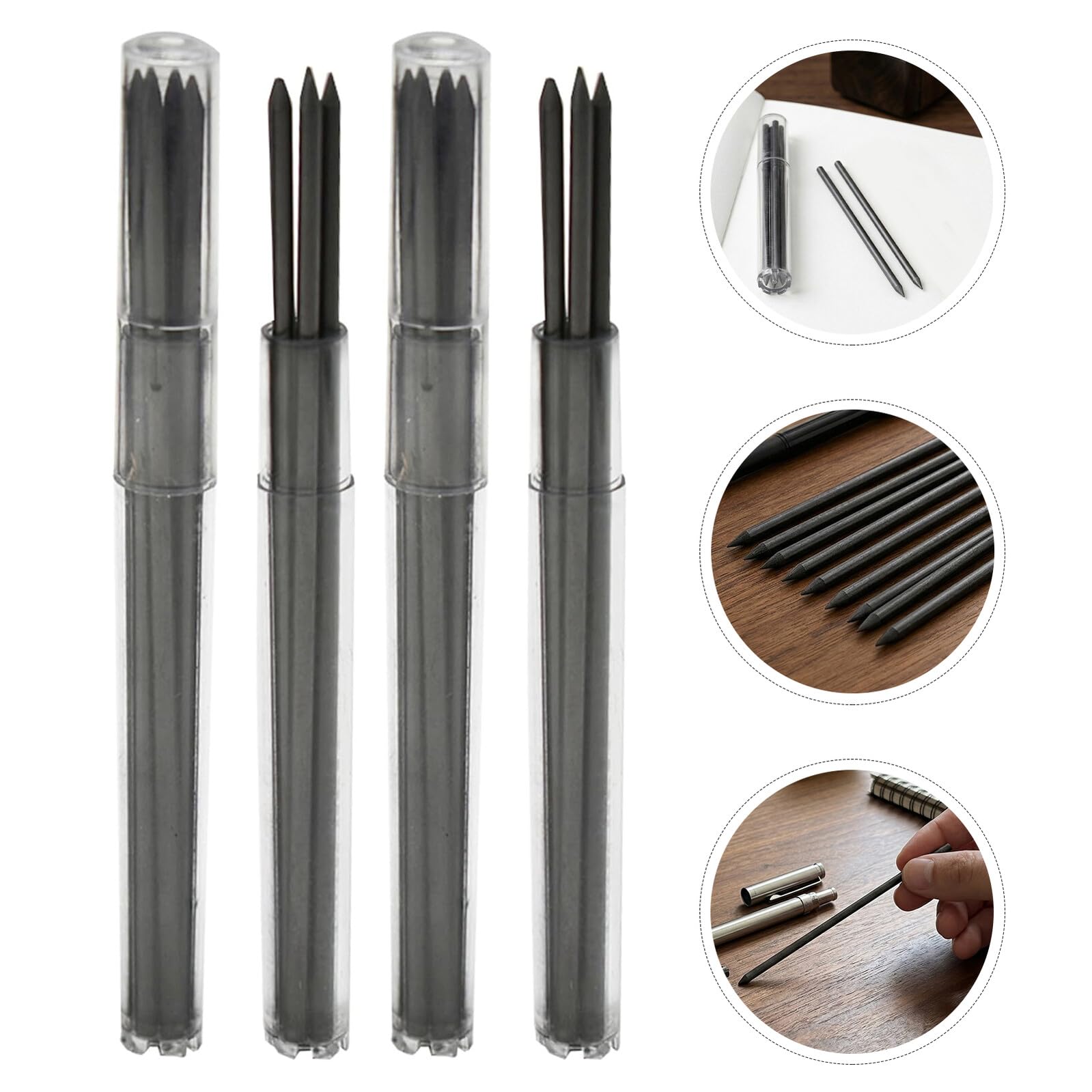 VILLCASE 800 Pezzi Mine Plastico Resistente Nere di Ricambio 2.0mm per Matite Meccaniche Hb Minimizzano Rottura, per Scuola e Disegno