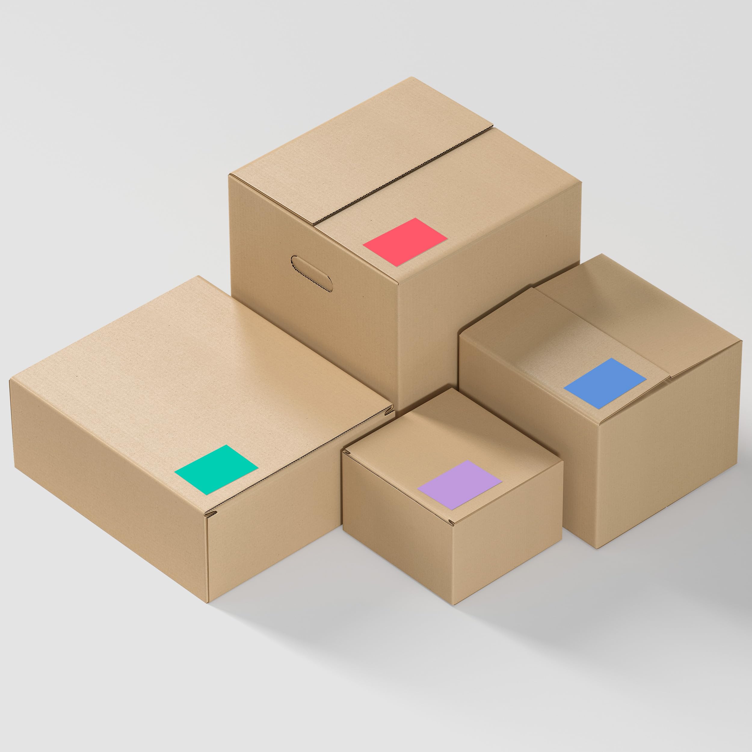 Farbige Etiketten-Aufkleber, 7,6 x 5,1 cm, Umzugsetiketten für Boxen, 10 Farben, große selbstklebende bewegliche Aufkleber, rechteckige Namensschilder, 200 Stück