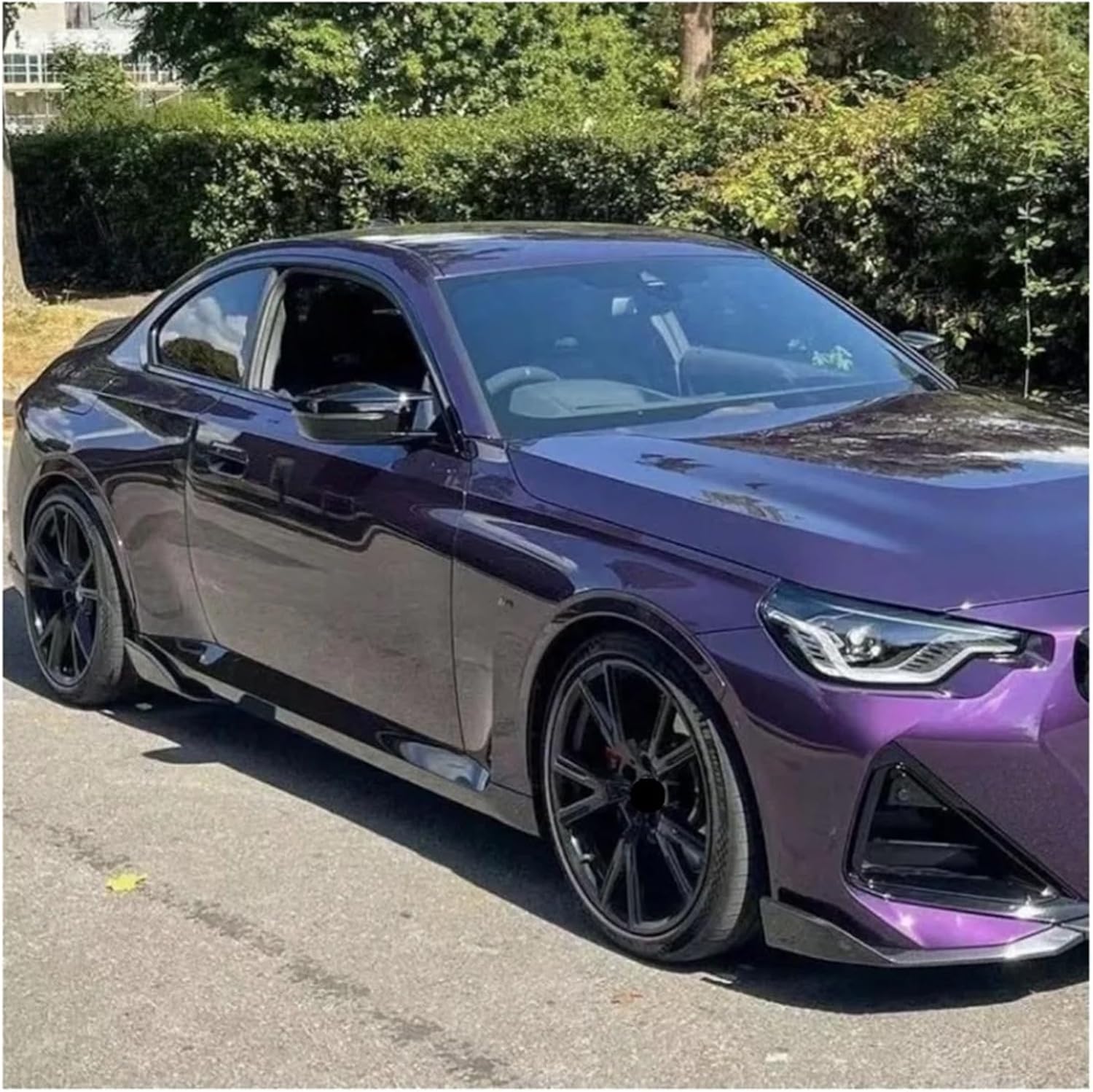 Compatible For BMW 2 Series G42 Coupe M235i 2022-2024 2 Door Side Skirt Splitter Corner Cover Carbon Fiber Look Car Lower Kit Canard Guard(Carbon fiber)