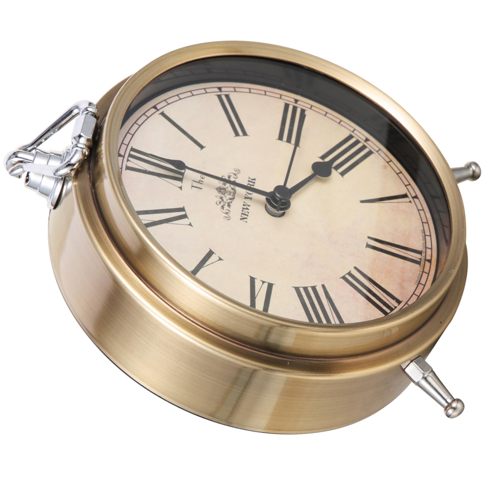 Generico Sveglia da Tavolo Vintage in Metallo Silenziosa per Comodino, Orologio da Camera da Letto Analogico senza Ticchettio, Adatta per Soggiorno, Ufficio e Camera