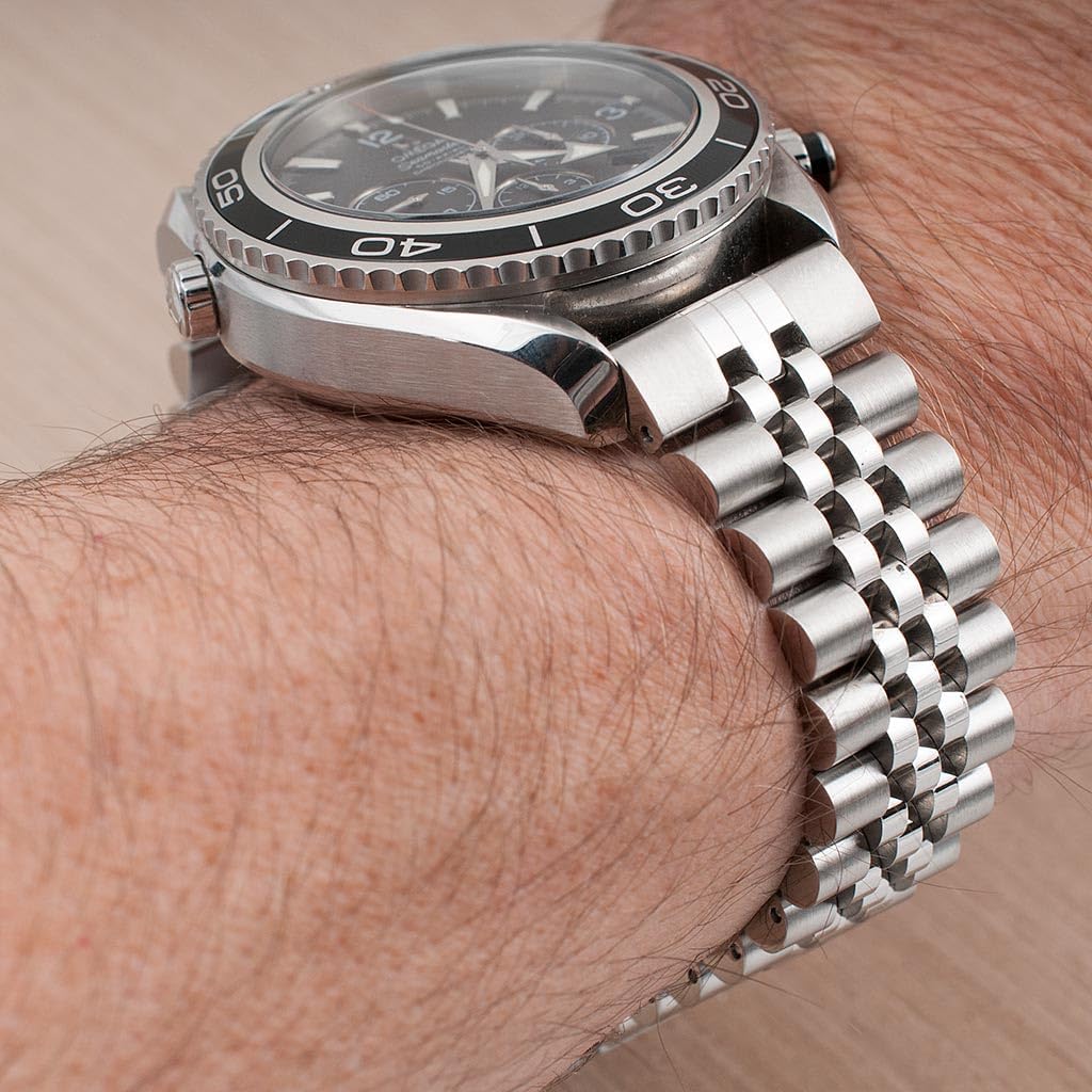 StrapHabit Jubilee Quick Release Watch Bracelet With Spring Bars - Band Strap Stainless Steel Vintage BOR 20mm 21mm 22mm