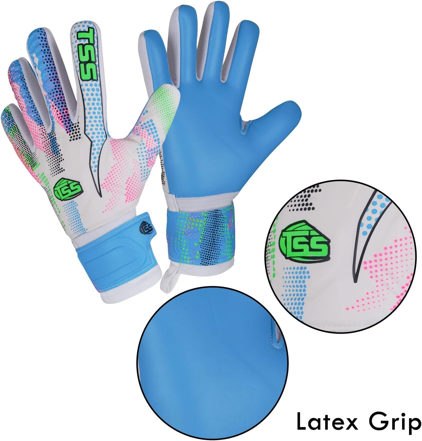 Soccer Goalie Goalkeeper Gloves for Adult &Youth high Performance Soccer Gloves with Pro-Teck Finger Spine Protection Premium Latex Strong Grip for Toughest Saves (Multi) - Image 3