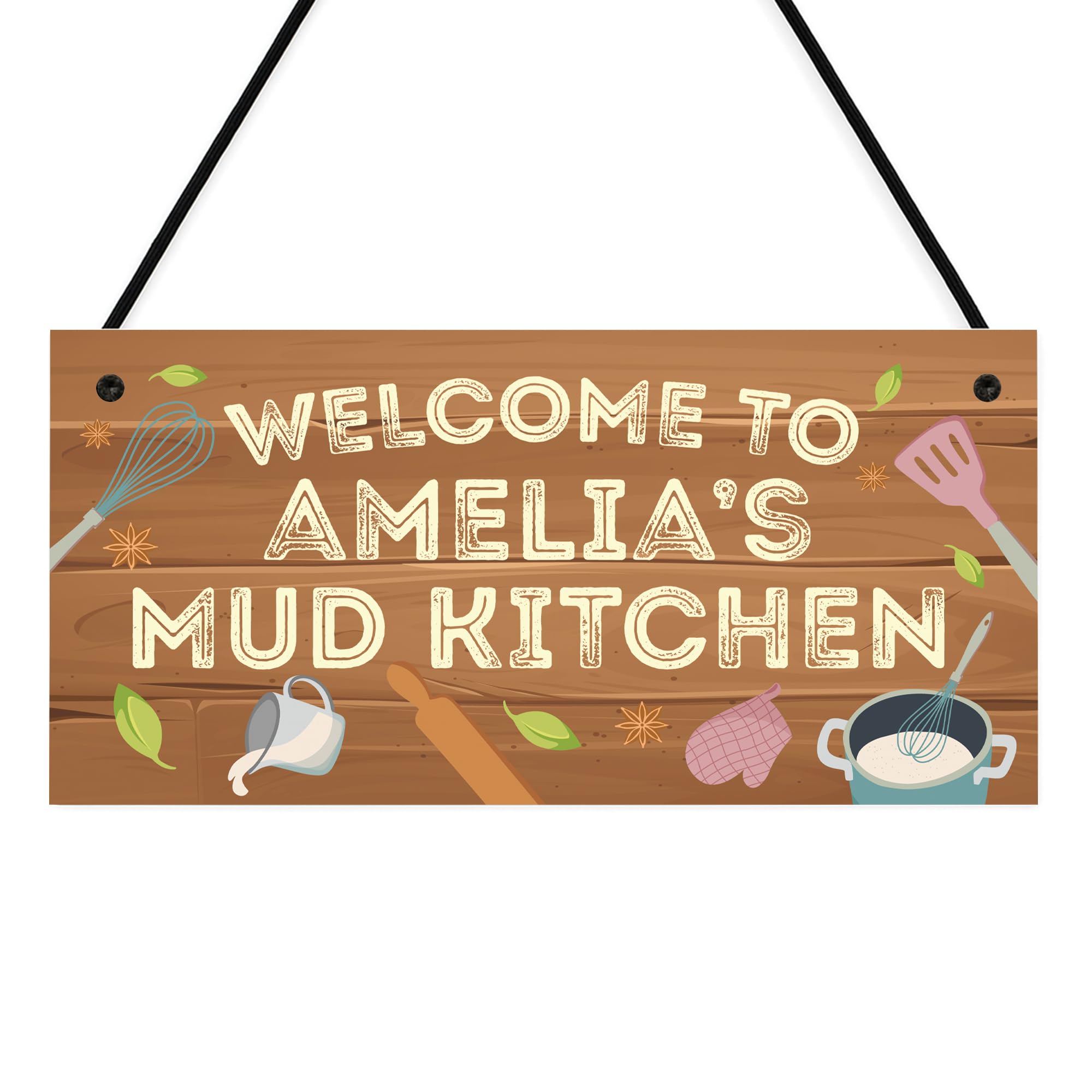 Red Ocean Personalised Mud Kitchen Sign For Kids Children Welcome To The Mud Kitchen Messy Play Area Signs For Garden Playhouse Gift For Kids Children