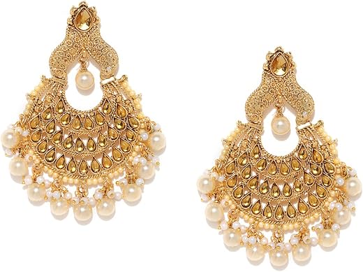 Zaveri Pearls Antique Gold Tone Traditional Dangle &amp; Drop Earring For Women-ZPFK6994