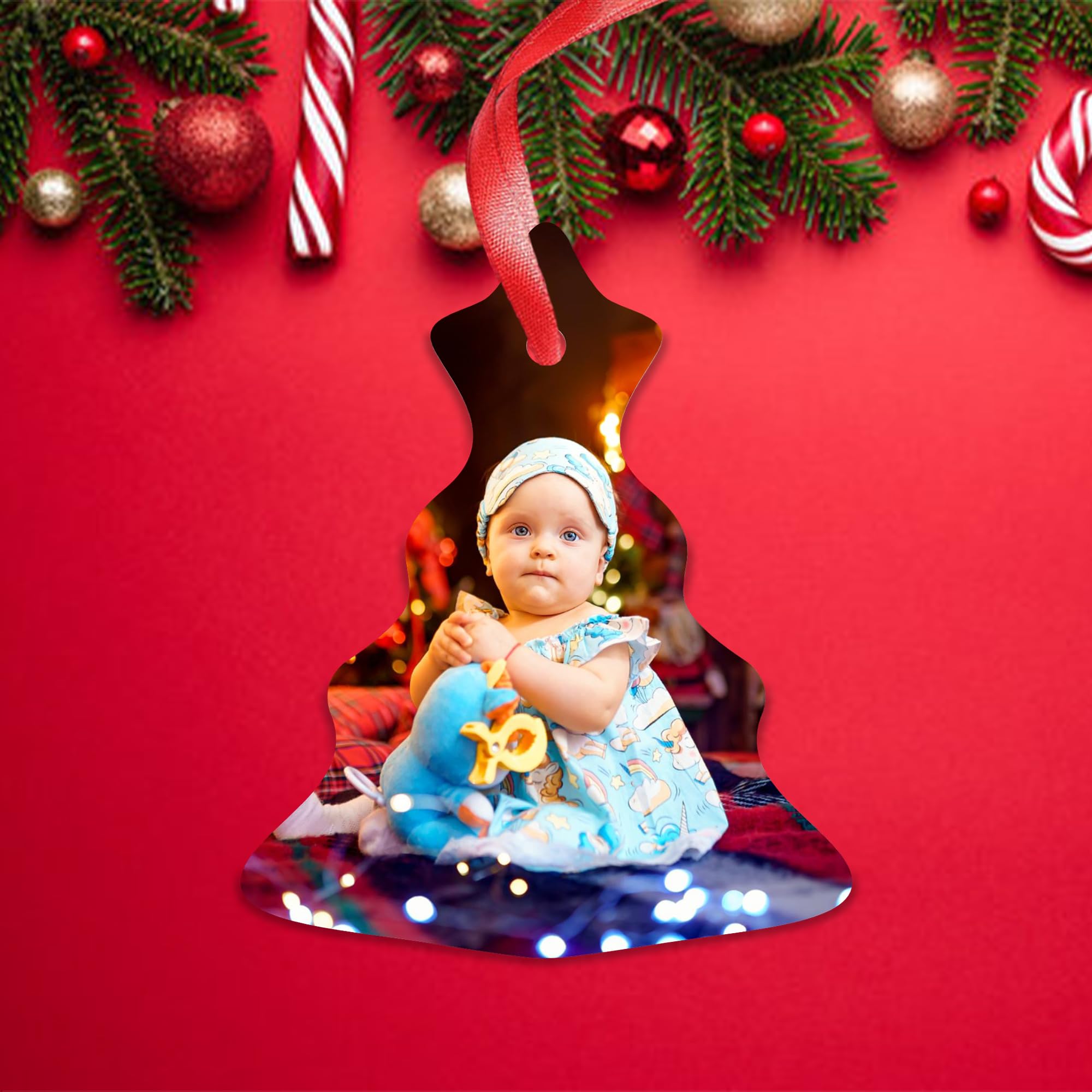 Kreatesquare White Personalised Christmas Bauble Tree Shape Ceramic Tree