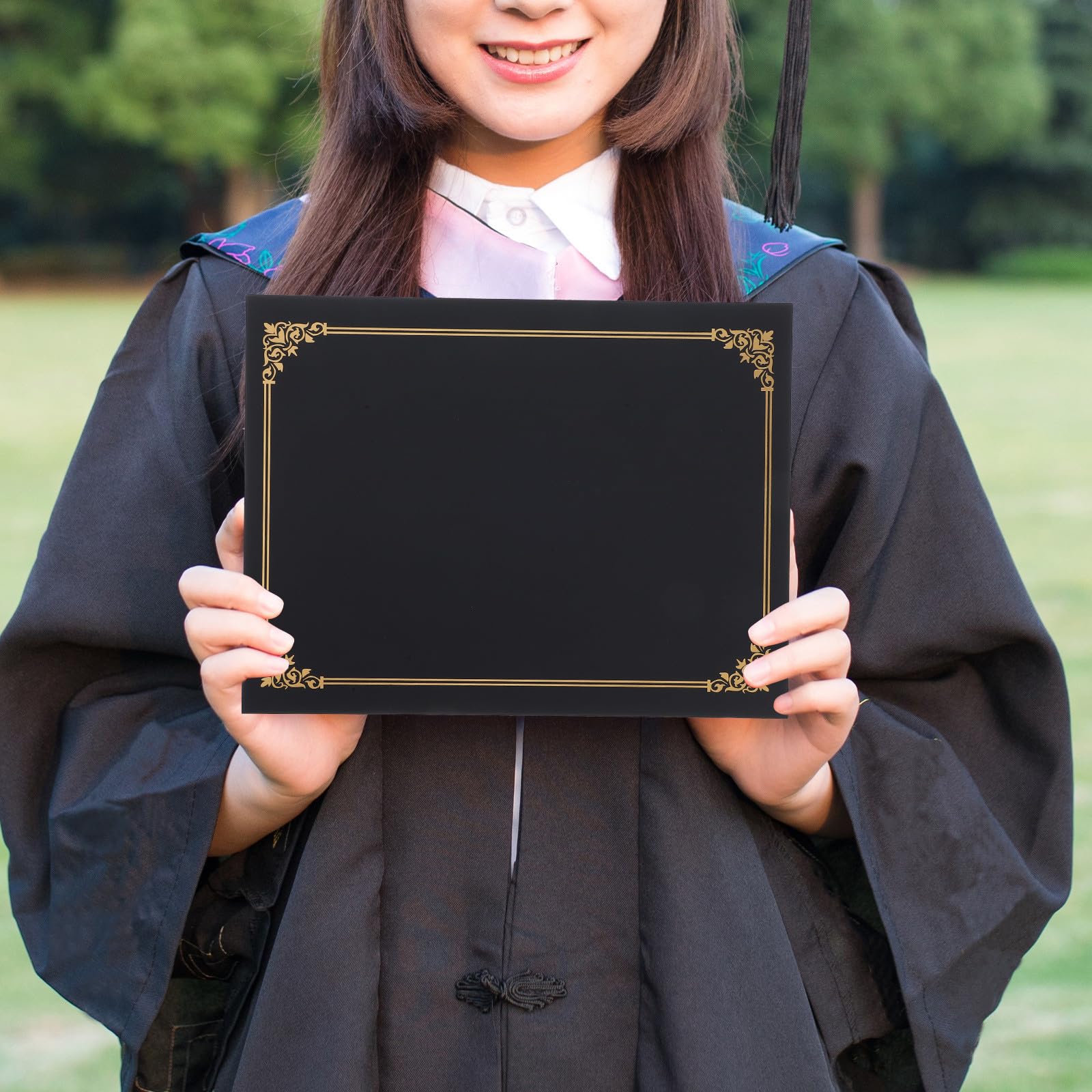 MAGICLULU Fundas para Certificados de Papel Negro 10 Unidades Portadiplomas y Soportes para Documentos Cubiertas Protectoras para Diplomas y Premios Uso Oficina y Presentación Formal