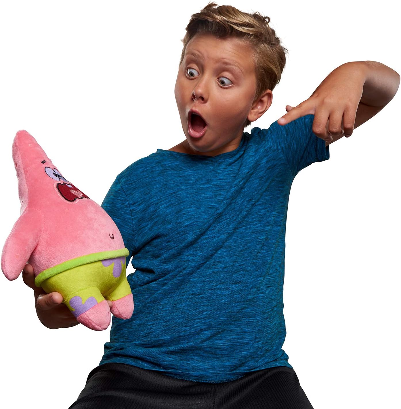Alpha Group Spongebob Squarepants Officially Licensed Exsqueeze Me Plush - 11” Patrick with Silly Burp Sounds, 11 inches