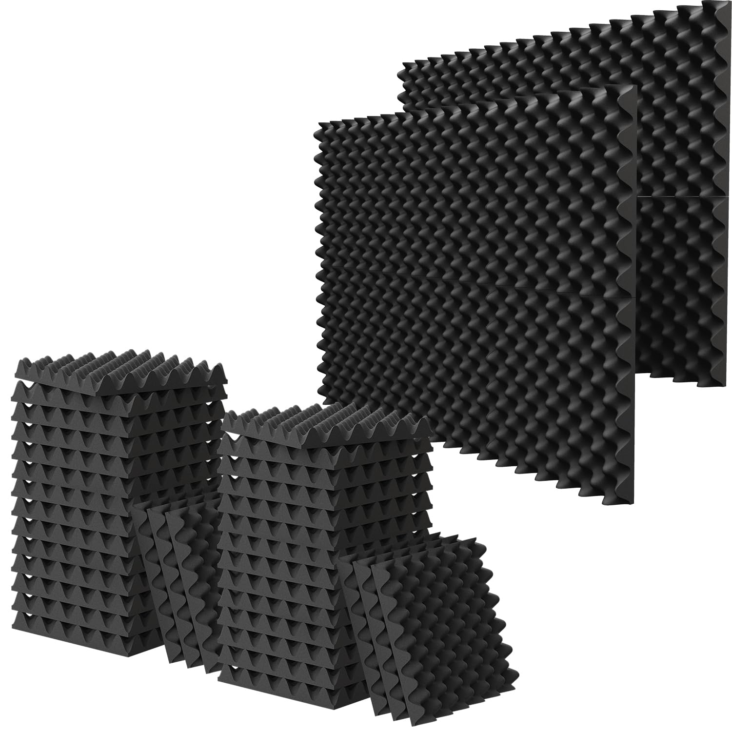 Pacote com 18 espuma acústica de 3,8 x 30,5 x 30,5 cm, espuma de caixa de ovo à prova de som (design mais à prova de som), painéis acústicos atualizados, painéis de espuma à prova de som retardadores - 18 Pack