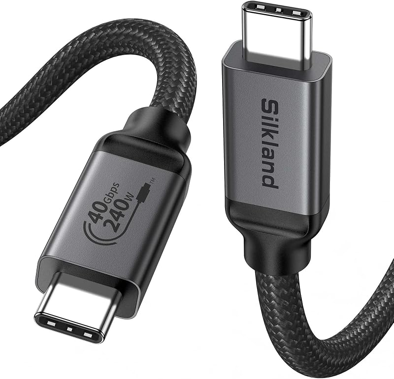 USB 4 for Thunderbolt 4, 40Gbps 240W 8K, USB-IF Certified, 4FT | Single 8K/6K Dual 4K, Braided Thunderbolt Cable Compatible for MacBook, SSD, Mac mini, iPhone 17, Monitor