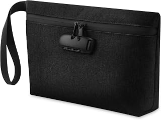 Brifit Geruchsdichte Tasche, 32 * 20 cm Smell Proof Bag mit Zahlenschloss, Wasserdicht Geldtasche, Kleine Brieftasche mit Reißverschluss, Carbon Gefüttert, Versiegelte Tragetaschen