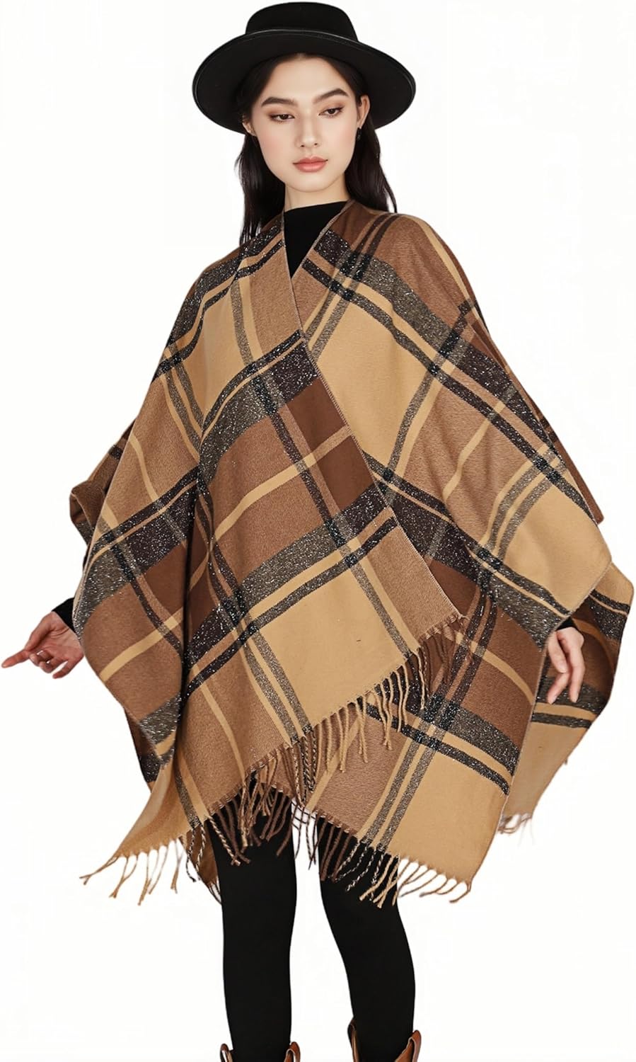 Shawl Wraps for Women, Soft Open Front Poncho Cape Cardigan, Oversized Scarf Sweater for Evening, Wedding, Party, Travel - Image 2