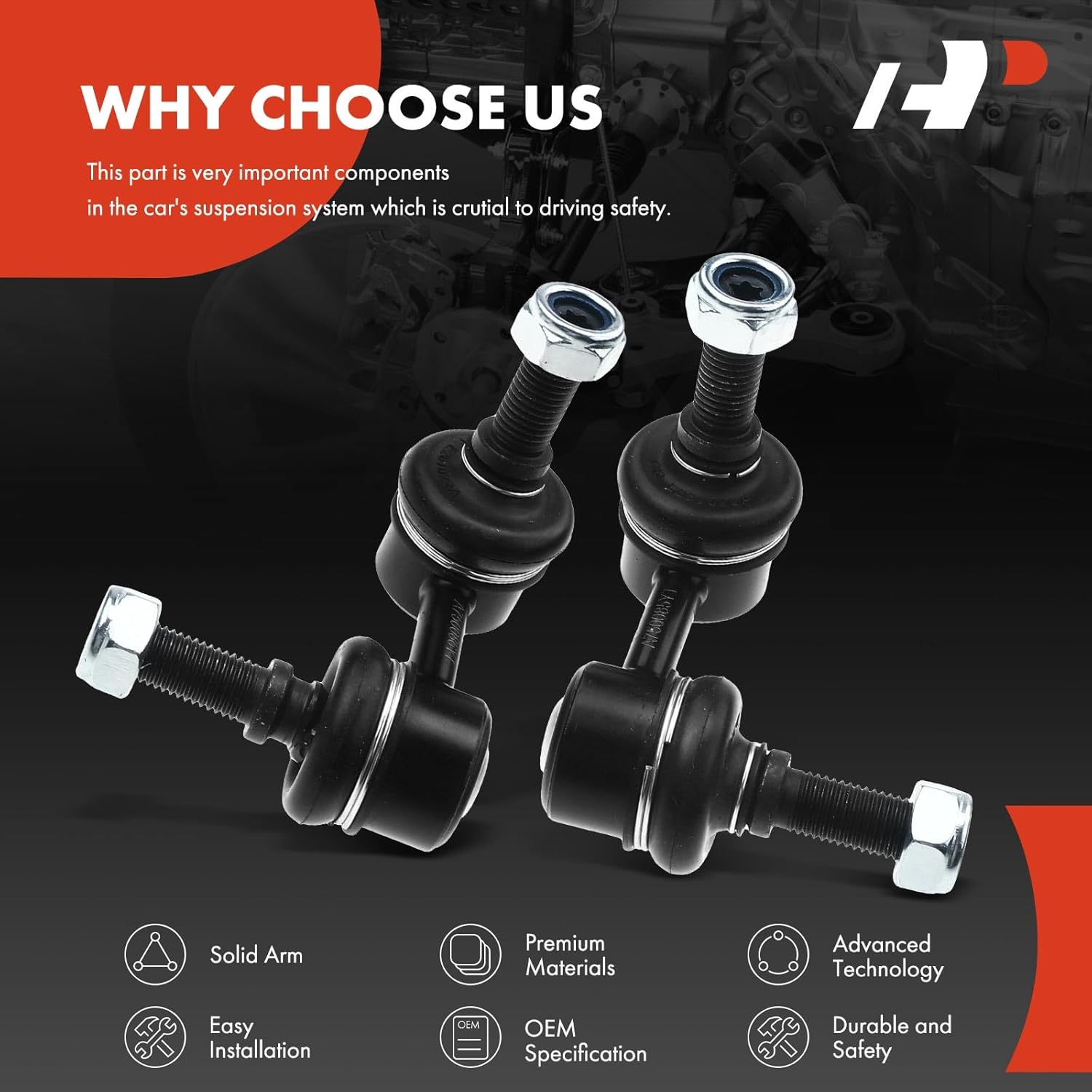 A-Premium 2 x Rear Sway Bar Links Stabilizer Bar Links, Compatible with Toyota Sequoia 2008-2019 & For Subaru Tribeca 2008-2014, B9 Tribeca 2006-2007