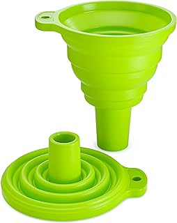 Home EC Kitchen Funnel, 2 Pack Collapsible Funnels for Filling Bottles, Silicone funnels for Kitchen use, Small Funnel for...