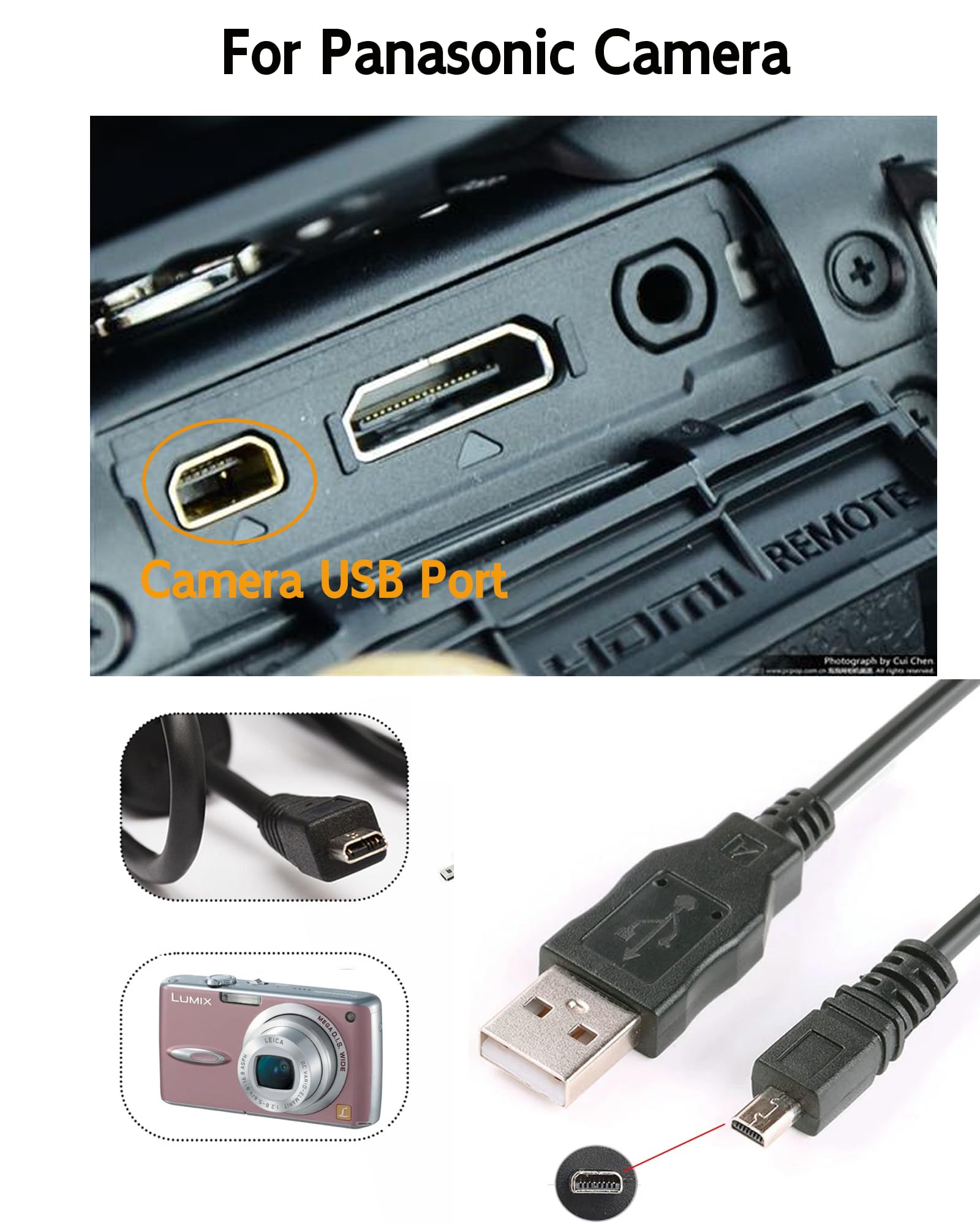 【専用ケーブルつき】コンパクトデジカメ パナソニック DMC-XS3 Amazon.co.jp: Gasarsox 3.3フィート USBケーブルコード パナソニック