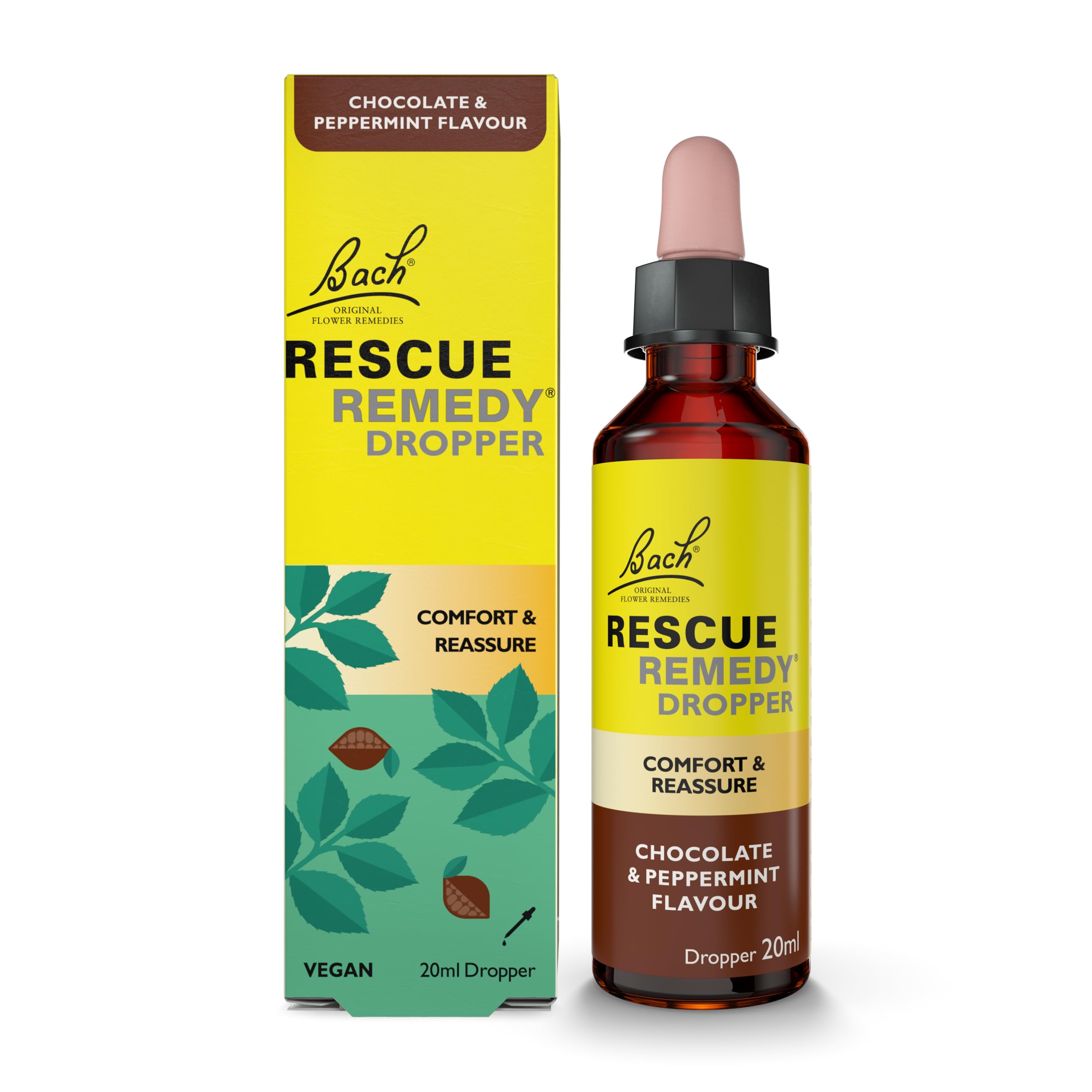 Rescue Chocolate & Peppermint Dropper | Daily Support for Stressful Moments | Bach™ Original Flower Essences | Easy-to-Use 20ml Dropper