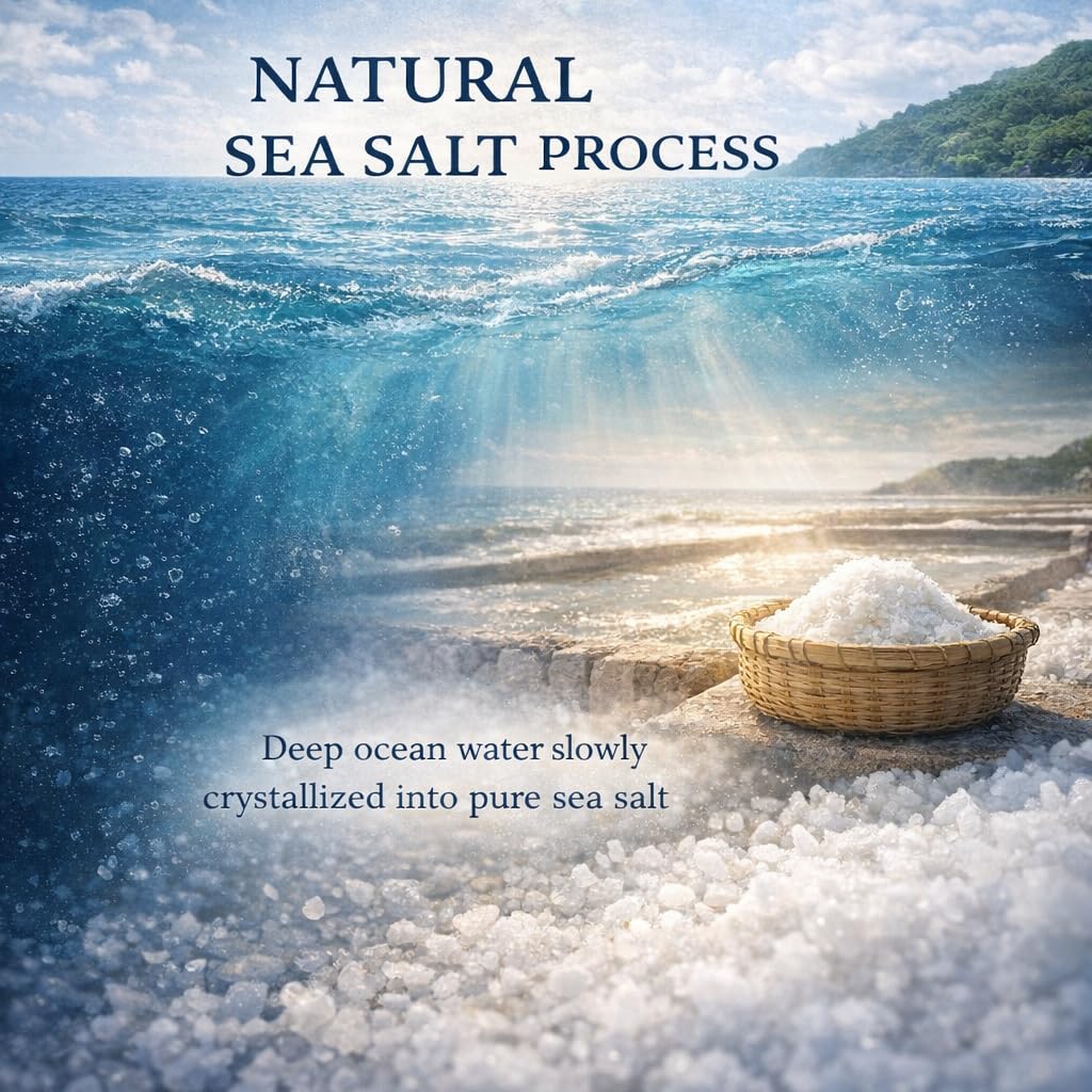 Okinawa Sea Salt – Premium Natural Sea Salt Made from Pure Seawater 2000m Off Itoman – Subtly Sweet, Mineral-Rich, All-Purpose Salt – Ideal for Japanese, Western & Chinese Cooking – 500g
