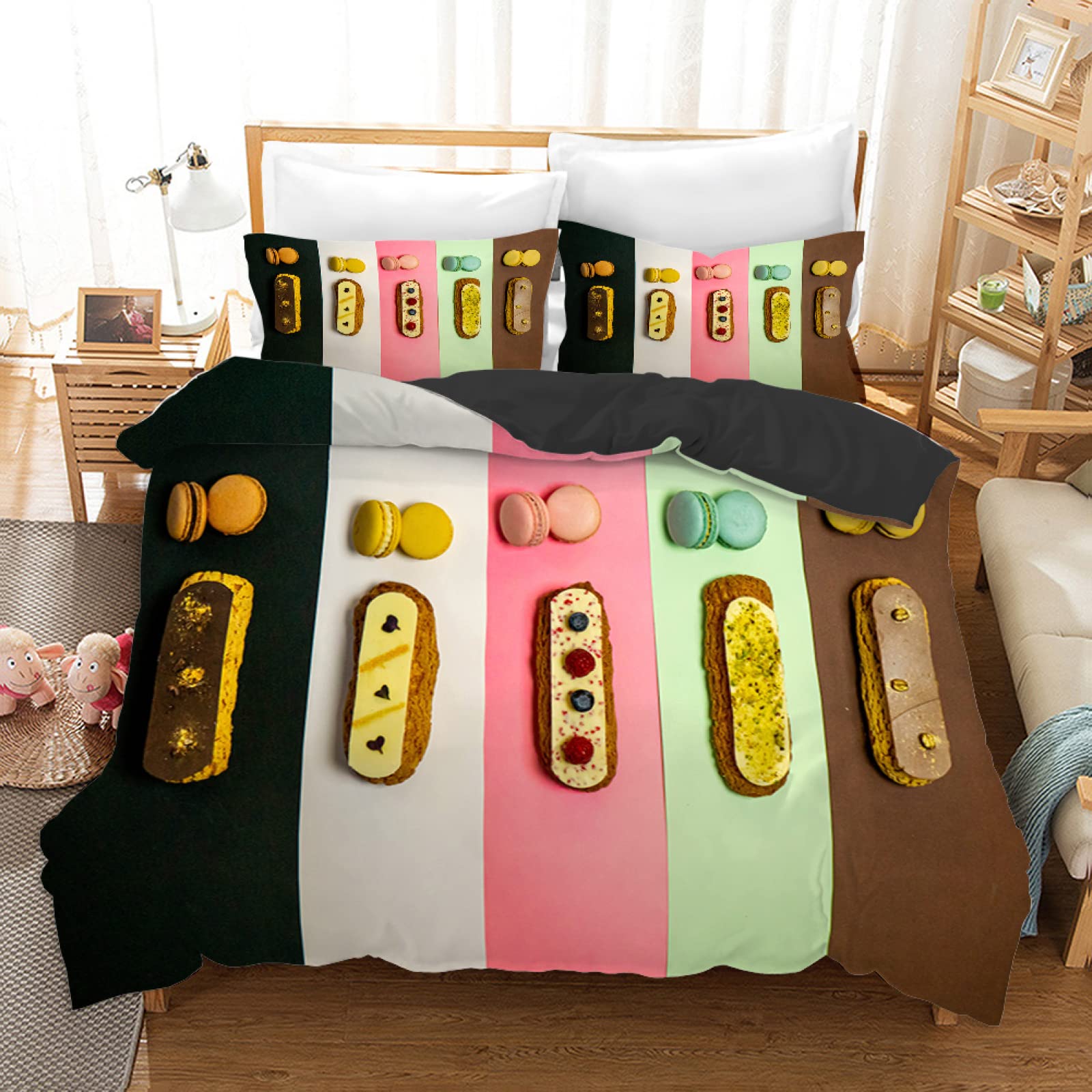 Housse de couette 140x200 microfibre douce lit enfant et ado avec fermeture éclair