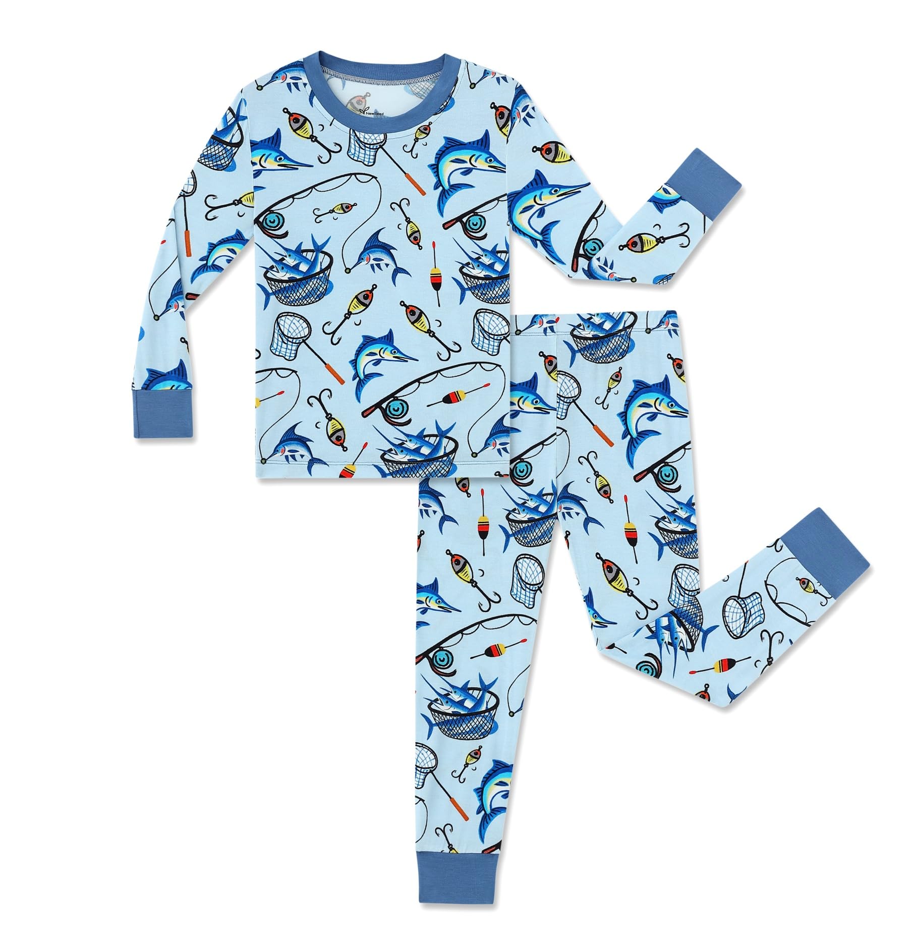Kids 2-Piece Soft Bamboo Viscose Clothing Set, Long Sleeve Top &amp; Pants, Everyday Outfit for Toddler Boys &amp; Girls