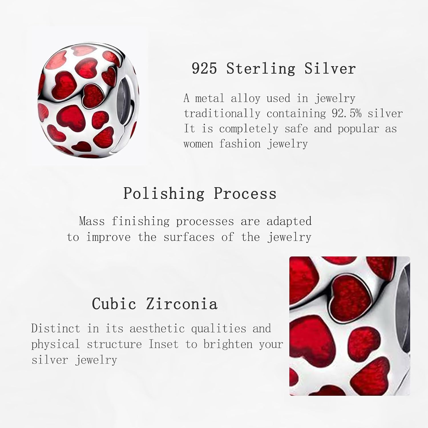 NUNUYAYA Charms Beads 925 Sterling Silver Gold Love Murano Glass Dangle Pendant with 5A Cubic fits for Charms Bracelets for Woman Girl Mother's Day Christmas Birthday Gift - Image 4