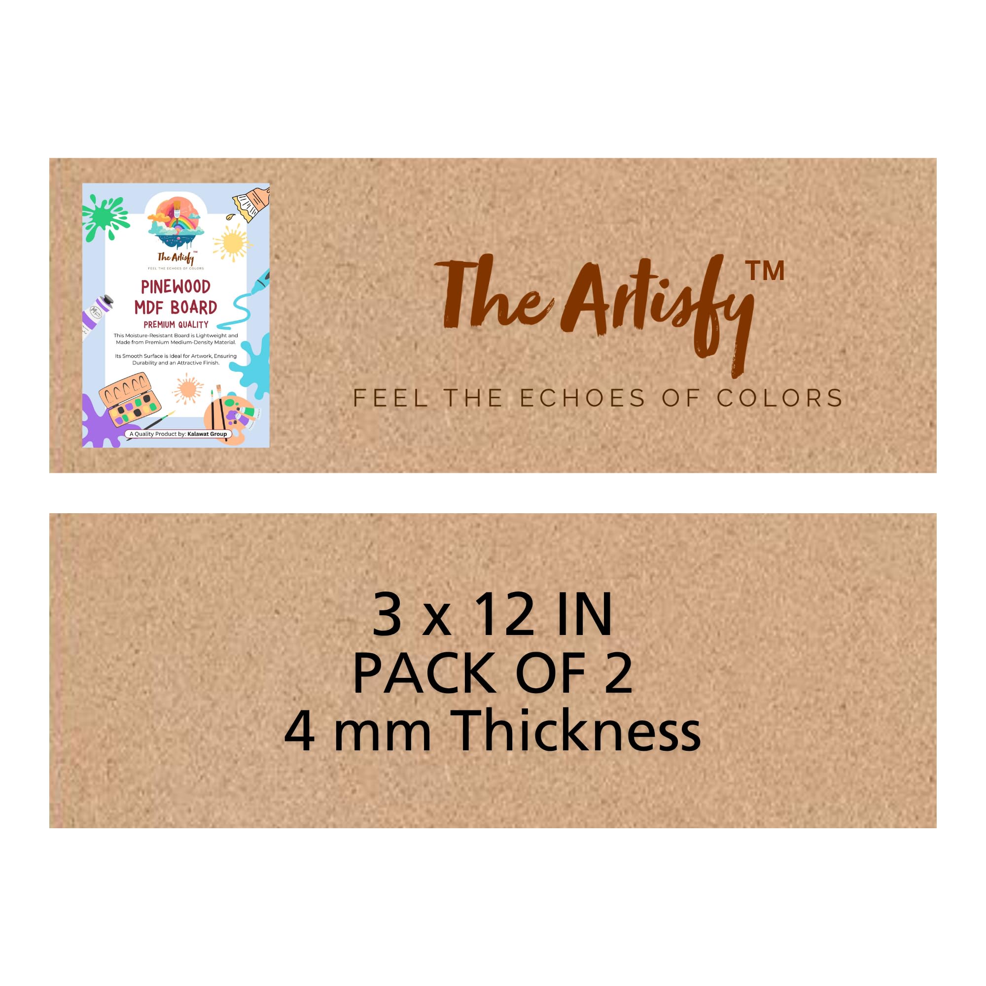 3x12 Inch | Rectangular MDF Board for Lippan Art, Mandala Art & Resin Art | 4mm Thickness | Pack of 2 | MDF Board Plank | Pine Wood Cardboard Sheet | Craft Hard Board for Painting, Cutouts, Name Plate, Wall Hanging Decoration & DIY Art and Craft-image-43