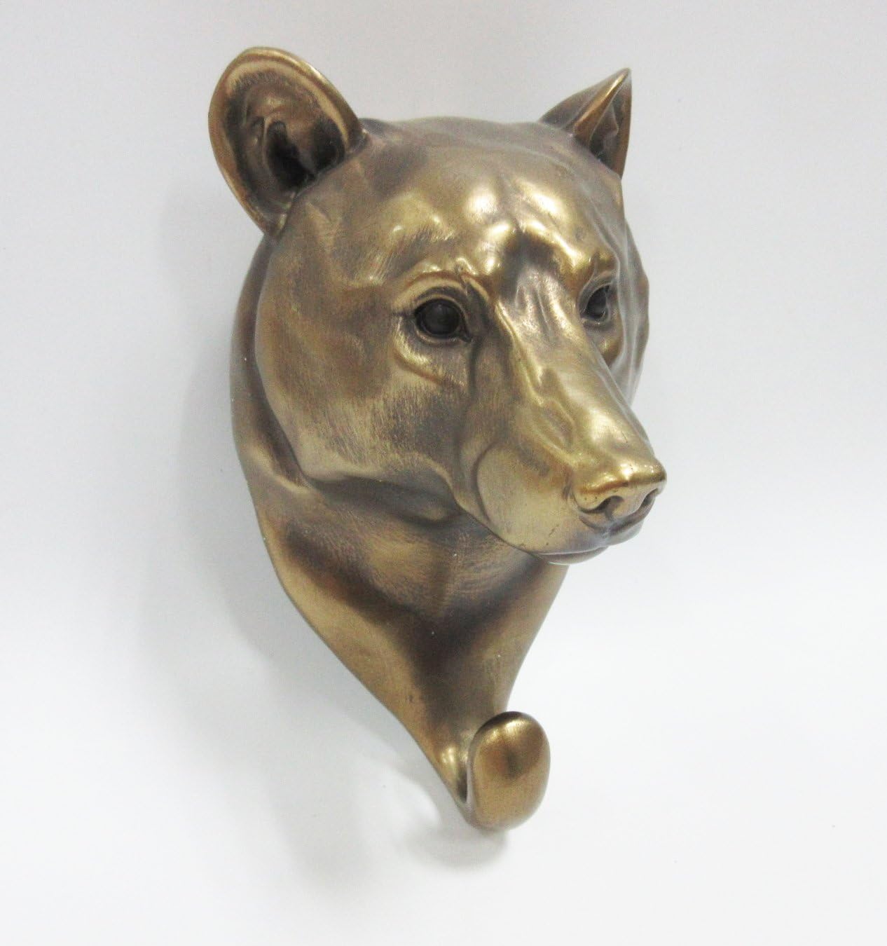 Wild Animal Head Single Wall Hook Hanger Animal Shape Rustic Faux Bronze Decorative Wall Sculpture (Bear) - Image 4