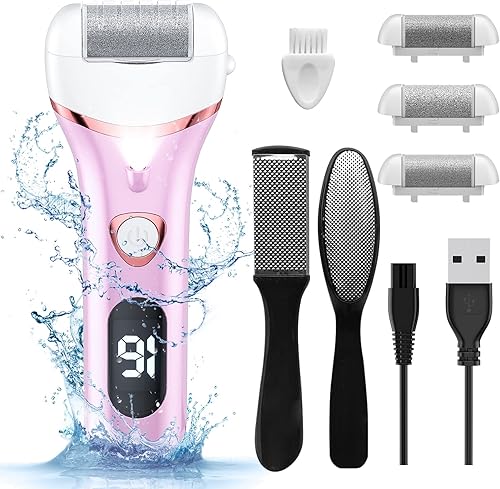 Miniatura 9 de Removedor eléctrico de callos de pies, kit de pedicura electrónico portátil recargable, lima de pies impermeable, herramientas de pedicura