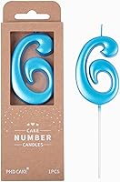 Vista 42 de PHD CAKE Velas de cumpleaños de 7 cm Elegantes Azul Número 4, Velas de Número Azul, Velas de Número para Pastel, Celebración de Fiesta