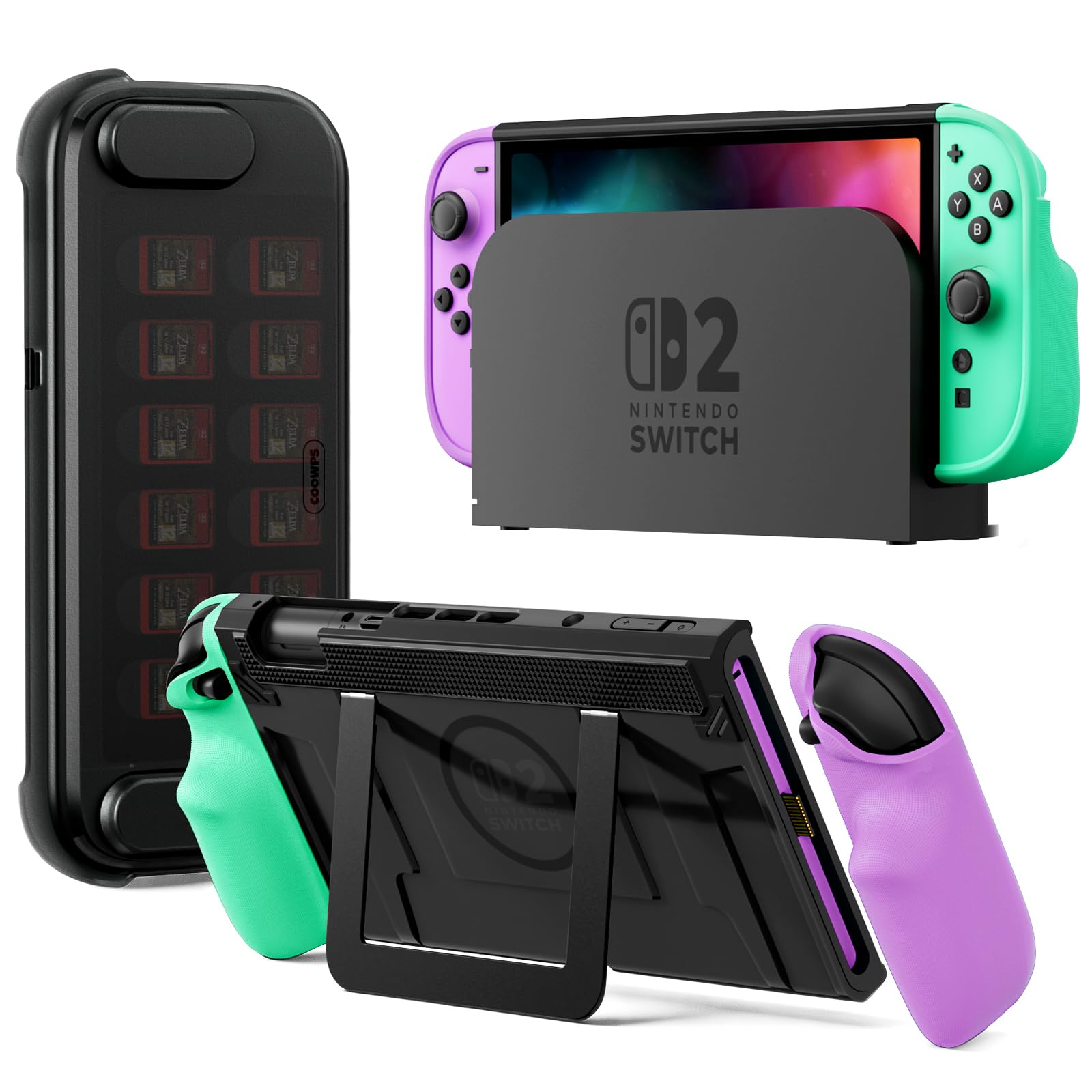 COOWPS Funda protectora dividida acoplable P2 para Nintendo Switch 2