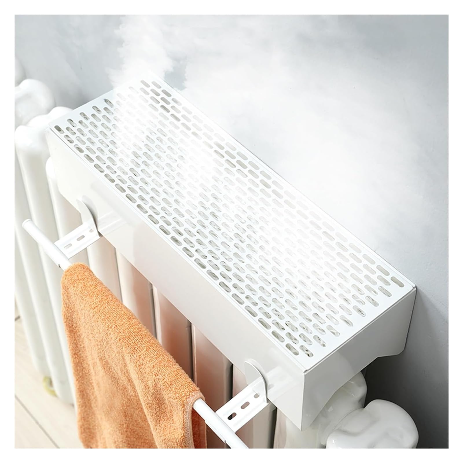 Umidificatore da appendere per termosifone con serbatoio, design di riempimento superiore per camera da letto, include asta retrattile per asciugare i vestiti