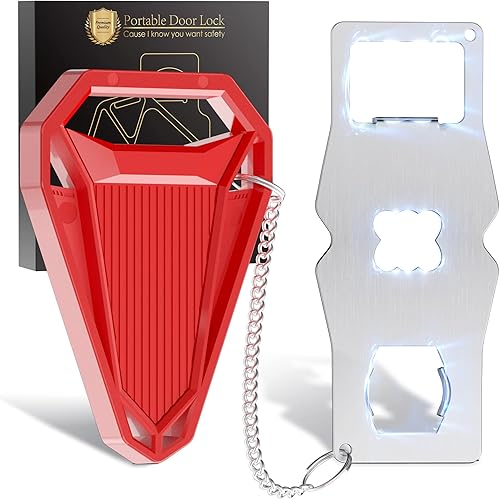 Miniatura 8 de Cerraduras de puerta de hotel para viajeros  Cerradura de puerta portátil para puertas de viaje cerraduras de seguridad desde el interior, cerradura