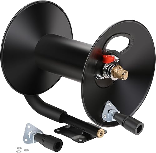 Manual Hose Reel, Suitable for 100FT Air Compressor Hose with 1/4’’ NPT Threads