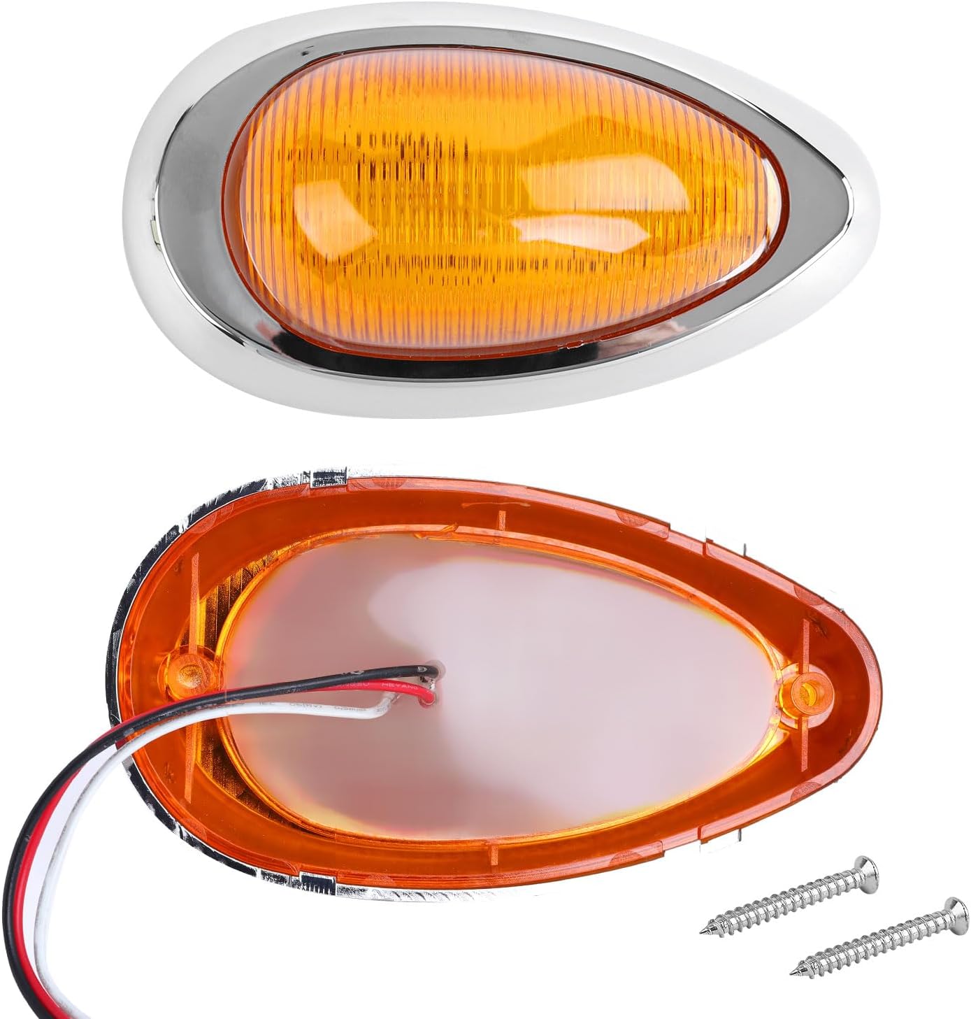 2Pcs Amber Marker Turn Lights Sleeper Cab Side Clearance 48 LED Surface Mount Lamp For Freightliner Century/Columbia/Coronado RV