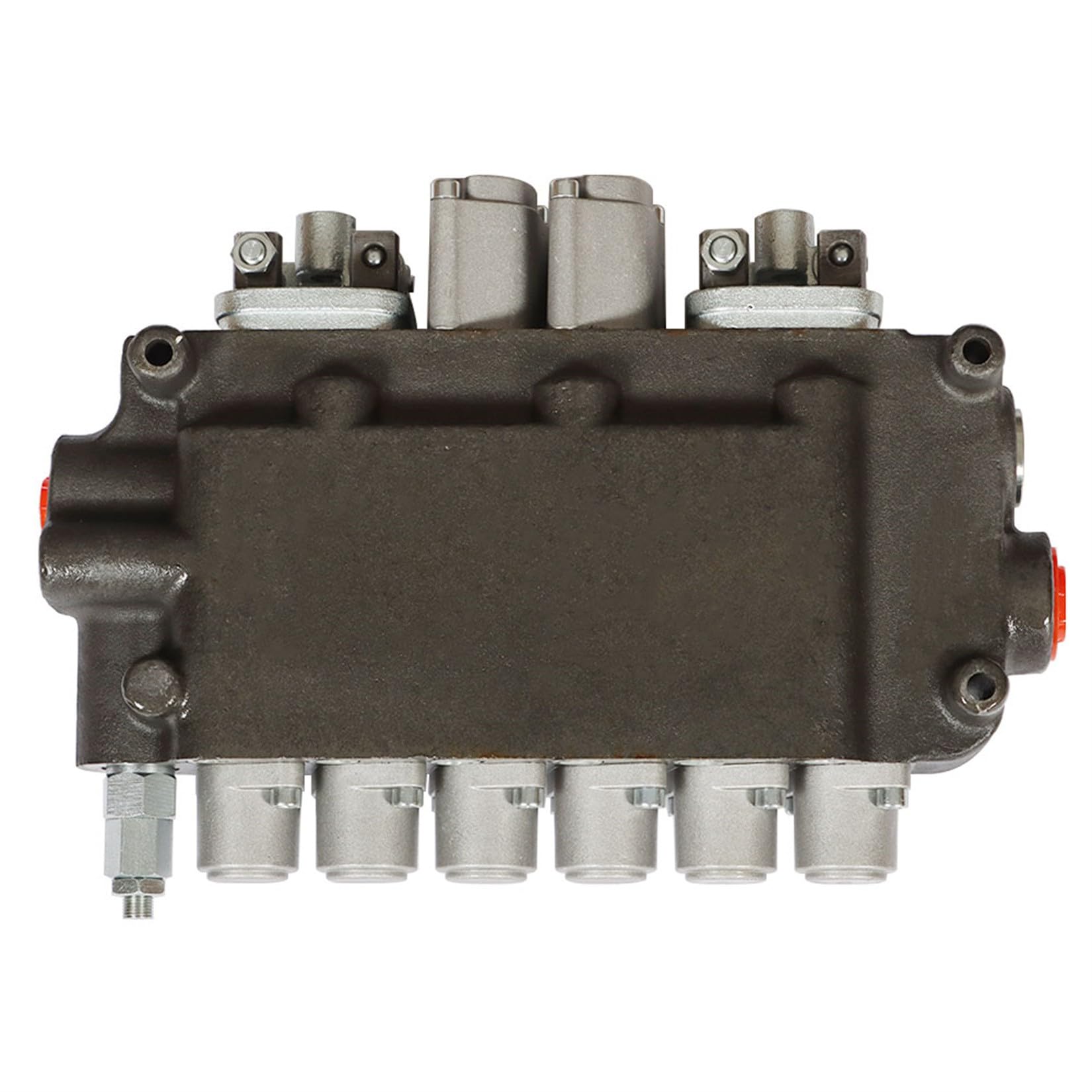 Distributeur hydraulique à Double Effet, 6 tiroirs, 21 GPM, 3625 PSI, Ports SAE, pour Petits tracteurs, tracteurs, chargeuses et fendeuses de bûches.