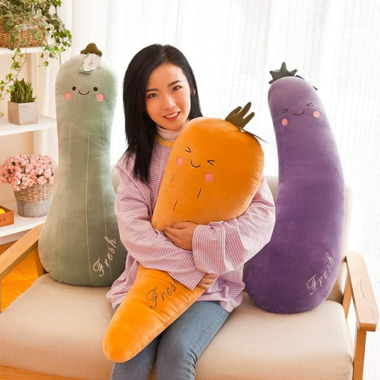 Amazon｜抱き枕 かわいい 野菜 ぬいぐるみ 果物抱き枕 ぬいぐるみ 抱き