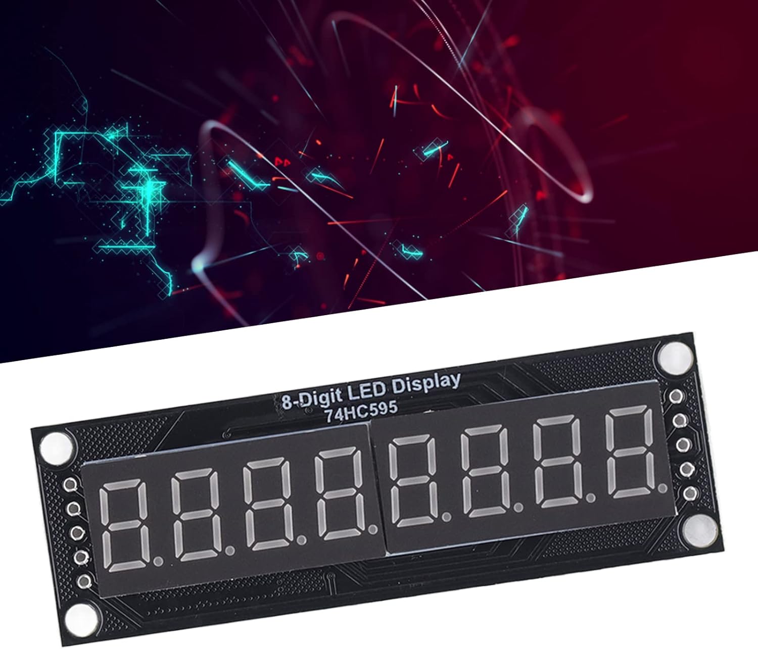 LED Digital Display Tube, 0.36in 8 Bit 7 Segment Green Light, LED Clock Display Module, Tube Clock Display