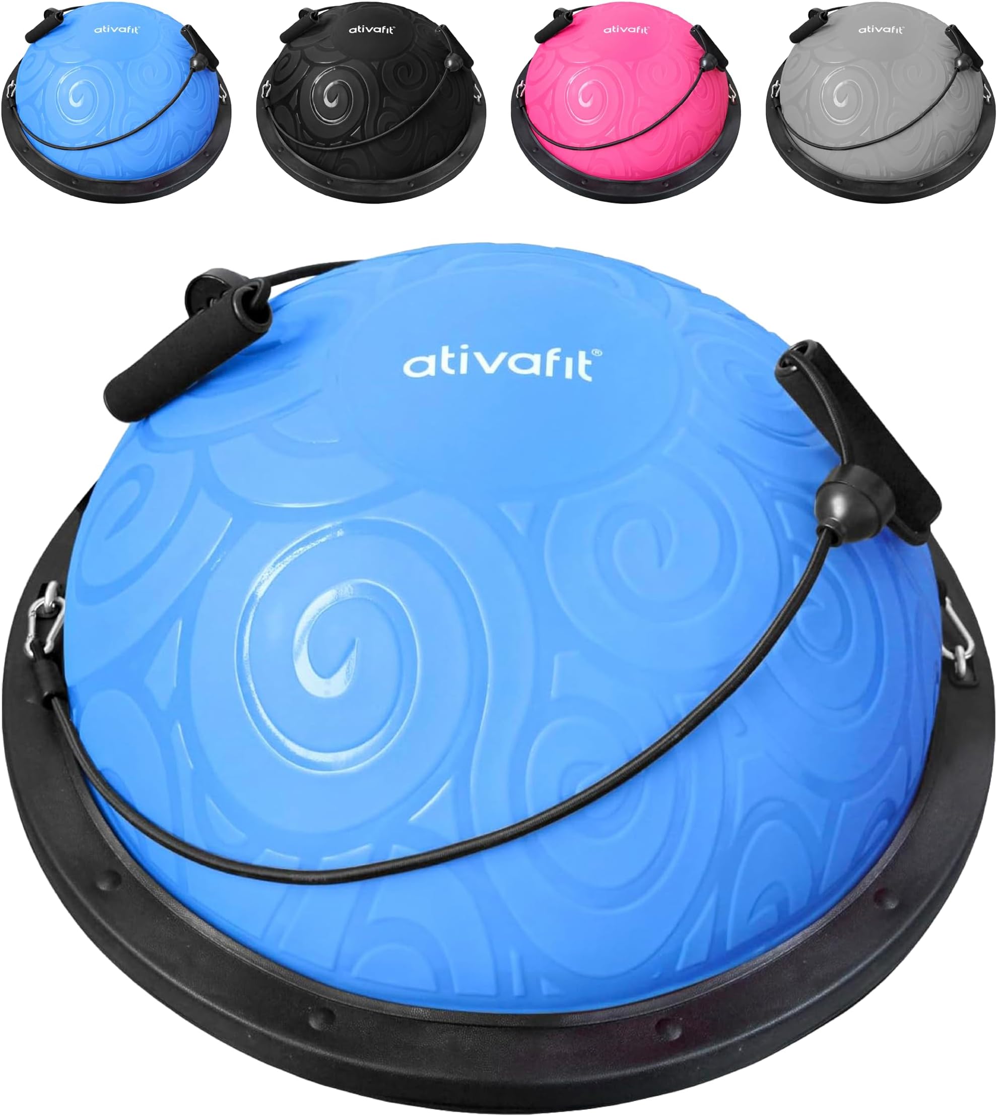 Balance Ball Half Exercise Ball Balance Trainer Inflatable Yoga Ball for Home Gym Workouts Core Strength Fitness Half Ball with Resistance Bands, Pump, Support to 660 lbs