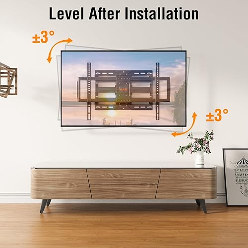 Miniatura 5 de ELIVED Soporte de pared para TV para la mayoría de televisores QLED OLED de 37 a 82 pulgadas, 8 rodamientos de bolas suaves y giratorios extendidos