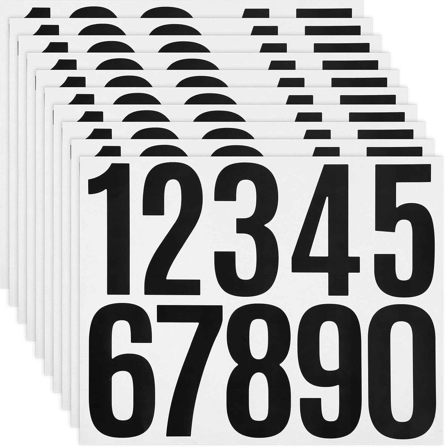 Giantree 6 Sheets of Mailbox Number Stickers, 3-inch Vinyl Sticker Numbers, 0-9 Waterproof Self-adhesive Numbers for Mailboxes Signs Apartment Doors - Large Self-adhesive Signs (Black)